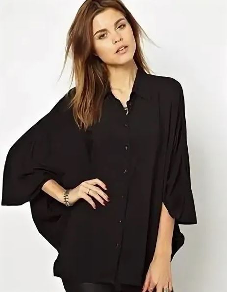 Черная длинная блузка с чем носить